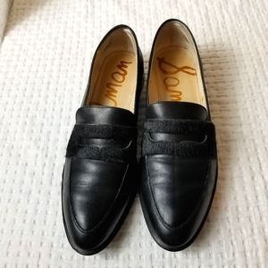Sam Edelman Bethanie Calf Hair Strap Leather Loafers